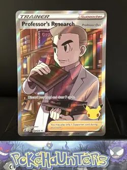 Pokemon Card Professor's Research 024/025 Full Art Celebrations Near Mint - Image 1