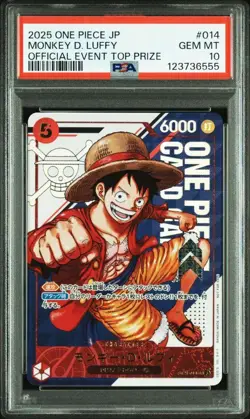 One Piece Card PSA10 Monkey D Ruffy Promo 014 2025 Japanese - Image 1