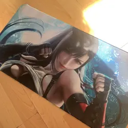 Tifa Lockhart Final Fantasy Rubber Playmat Play Mat Tcg Trading Card Game Mouse - Image 1