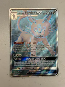 Pokemon Alolan Persian GX (Full Art) 219/236 SM Cosmic Eclipse Holo NM - Image 1