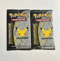 2X Pokemon Celebrations Booster Pack 4 Cards Pack New Sealed Offical TCG - Image 1