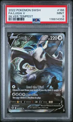 2022 Pokemon SWSH Silver Tempest Alt Art Lugia V #186/195 PSA 9 - Image 1