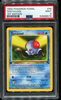 1999 PSA Pokemon Pokemon Fossil 1st Edition #56 TENTACOOL PSA 9 MINT x 0626 - Image 1