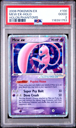 PSA 2 2006 Pokemon EX Holon Phantoms Mew EX Holo Foil 100/110 - Image 1