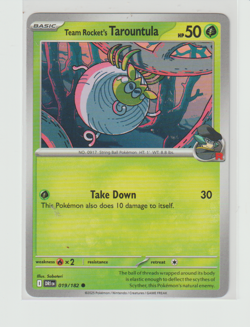 Pokemon TCG Destined Rivals Team Rocket's Tarountula Card 019/182 - Image 1