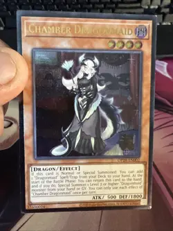 Yu-Gi-Oh Chamber Dragonmaid Ultimate Rare Card OP28-EN002 LP to NM Unlimited - Image 1