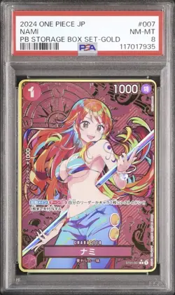 PSA 8 Nami ST01-007 Parallel Gold THE BEST Storage Box Set ONE PIECE Card JPN - Image 1