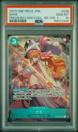 PSA 10 GEM MINT Nami One Piece Japanese Premium Card Collection Vol 1 OP02-036 - Image 3