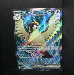 Pidgeot EX 217/197 Ultra Rare Full Art Holo Obsidian Flames Pokemon TCG Card NM - Image 1
