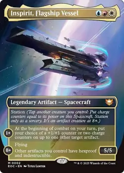 FOIL Borderless INSPIRIT, FLAGSHIP VESSEL mtg NM Commander Eternities Mythic - Image 1