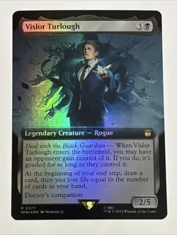 MTG Universes Beyond: Doctor Who Vislor Turlough Extended Art Foil 0377 NM Rare - Image 1