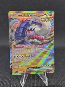 Holo Great Tusk ex 053/091 Double Rare Paldean Fates Pokemon TCG - Image 1