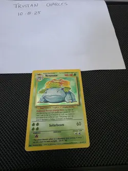 Pokemon TCG Venusaur 15/102 Unlimited/Base Set LP/MP Holo Genuine - Image 2