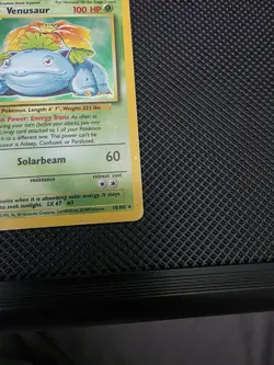 Pokemon TCG Venusaur 15/102 Unlimited/Base Set LP/MP Holo Genuine - Image 3