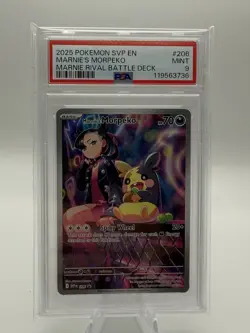 2025 POKEMON SVP EN MARNIE'S MORPEKO MARNIE RIVAL BATTLE DECK Mint #206 PSA 9 - Image 1