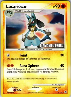 Lucario - 6/130 [Diamond & Pearl] Promo Burger King Promos 006/130 LP - Pokemon - Image 1