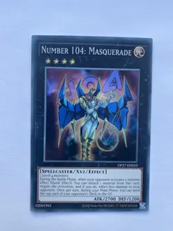 Number 104 Masquerade OP27-EN010 Super Rare Near Mint Yugioh - Image 1