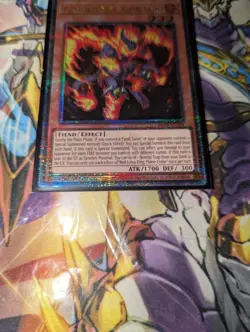 yugioh Red Lotus King Flame Crime Quarter Century Rare 1st Edition BLTR-EN028 - Image 2