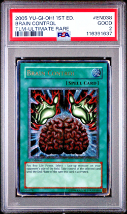 PSA 2 *POP 1* 1ST EDITION ULTIMATE RARE Brain Control TLM-EN038 YUGIOH - Image 1
