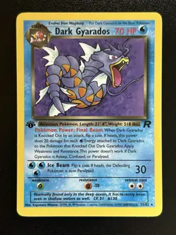 DARK GYARADOS Pokemon Card - WOTC - 1st Edition - Team Rocket - 25/82 - NM (C) - Image 1
