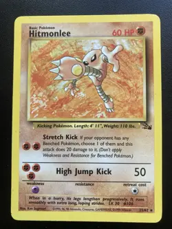 Pokemon TCG Hitmonlee 22/62 Fossil Rare Card WOTC 1999 - Image 1