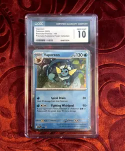Vaporeon Cosmos Holo #168 - CGC 10 GEM MINT - Pokemon Promo Card - Image 1