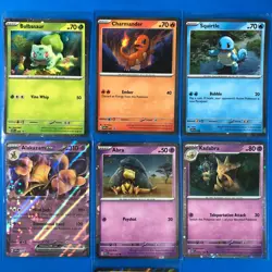 Pokemon 151 Promo Card LOT- Poster- Bulbasuar Squirtle Charmander Alakazam Zap - Image 2