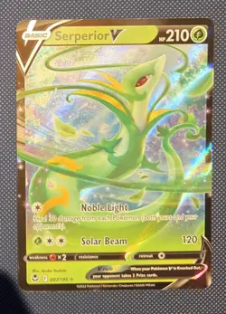 Serperior V 7/196 Ultra Rare Silver Tempest Pokemon TCG Card Near Mint - Image 1