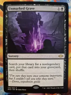Unmarked Grave Magic The Gathering Card, Modern Horizons 2, 106/303 - Image 1