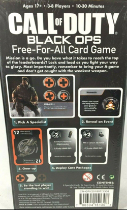 Call of Duty Black Ops Free For All Card Game 3-8 Players 10-30 Mins Activision - Image 2