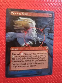 SEARING TOUCH Acrylic Hand Painted Mtg Magic Altered Art - Image 3