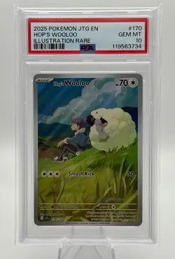 2025 POKEMON JTG EN HOP'S WOOLOO LLUSTRATION RARE Mint PSA 10 - Image 1