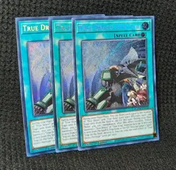 Yugioh! 3x True Draco Heritage *SECRET RARE* BLMM-EN168 1st Edition NM - Image 1