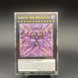 YUGIOH RAIDRAPTOR RISING REBLLION FALCON PHNI-EN045 1ST 25TH QUARTER CENTURY - Image 1