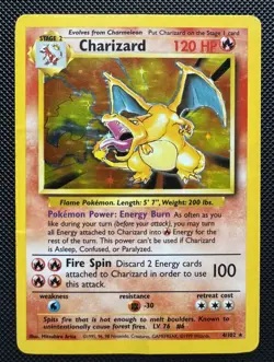 Pokemon TCG Charizard Base Set Holo Unlimited Rare Card 4/102 WOTC 1999 - Image 1