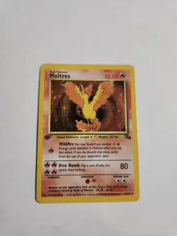 Pokemon Card - Moltres - 1st Edition, Fossil 12/62 Holo Rare - Image 1