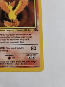 Pokemon Card - Moltres - 1st Edition, Fossil 12/62 Holo Rare - Image 4