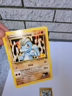 Giovanni's Machamp (Holo) and Machop Gym Challenge Pokemon Card TCG - Image 3