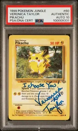 1999 Pokemon Jungle Pikachu Veronica Taylor Signed Card PSA/DNA 10 Autograph - Image 5