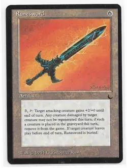 Magic the Gathering ~ MTG ~ 1x Runesword ~ M/NM ~ THE DARK - Image 1