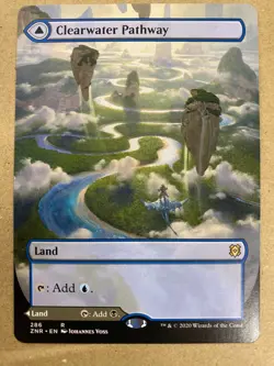 MTG 1x BORDERLESS Clearwater Pathway Murkwater Pathway 286 Zendikar Rising x1 NM - Image 1