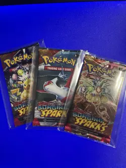 Pokemon TCG: Scarlet and Violet Surging Sparks Booster Pack Sealed x3 - Image 1