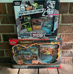 NEW-Pokemon TCG Charizard Collection Box & White Flare Black Bolt Poster Box - Image 1