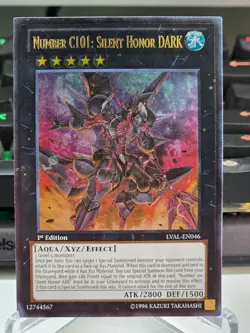 Yugioh Number C101: Silent Honor DARK LVAL-EN046 1st Edition Ultimate Rare VLP - Image 1