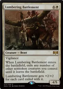 015/259 LUMBERING BATTLEMENT RARE RAVNICA ALLEGIANCE MTG CARD - Image 1