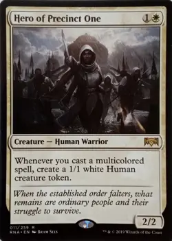 011/259 HERO OF PRECINCT ONE RARE RAVNICA ALLEGIANCE MTG CARD - Image 1