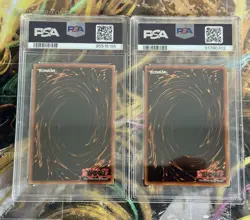 Yugioh 2002 Oldprint Dark Magician & Red Eyes B. Dragon LOB PSA 8 - Image 2