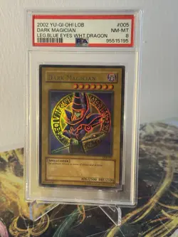 Yugioh 2002 Oldprint Dark Magician & Red Eyes B. Dragon LOB PSA 8 - Image 3