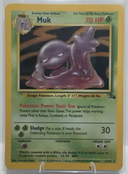 Pokemon Muk TCG Fossil Card 13/62 Holo Unlimited Rare LP Condition - Image 2
