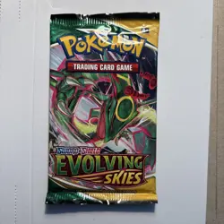 Pokemon TCG 2021 Evolving Skies Booster Pack (Rayquaza Art with 10 card) Sealed - Image 1